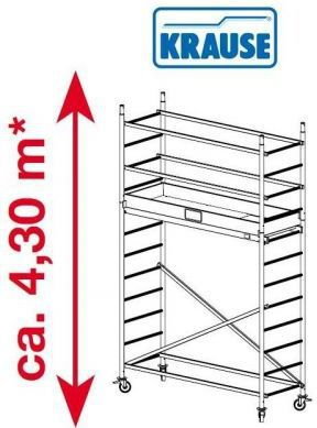 Krause Rusztowanie jezdne, aluminiowe ProTec 4.30m robocza