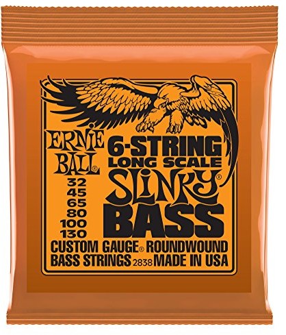 Ernie Ball Slinky Slinky 2838 struny do gitary basowej, rozmiar: 32 - 130, 6 sztuk 2838