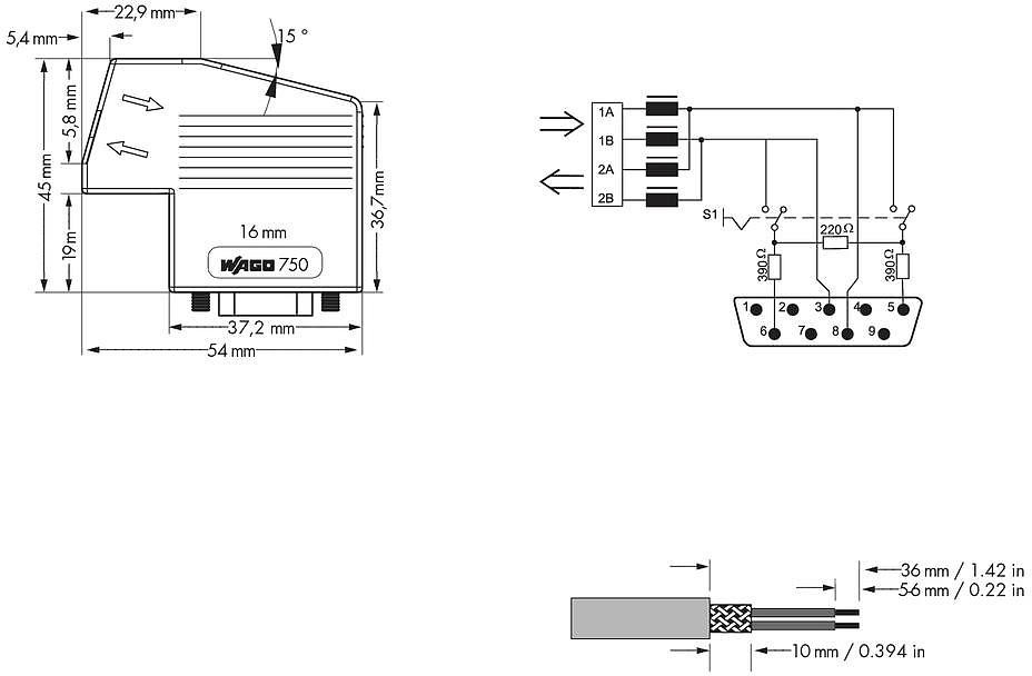 WAGO Złącze FIELDBUSCONNECTOR PROFIBUS 750-960 1 szt