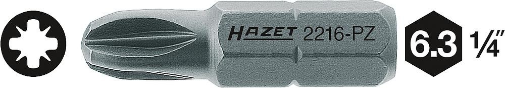 Bit z końcówką krzyżową PZ 3 Hazet stal specjalna 25 mm C 6.3 1 szt. (2216-PZ3)
