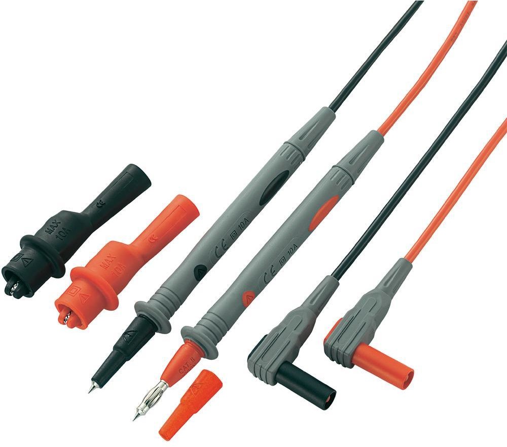 Voltcraft Przewody pomiarowe MS-4 [ Złącze męskie lamelkowe 4 mm Sonda] 1.20 m czarny czerwony