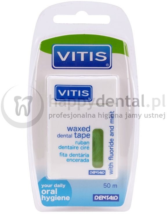 Dentaid VITIS TAPE ZIELONA 50m - taśma dentystyczna z fluorem i miętą