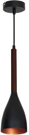 Luminex MUZA Czarny-gold 1 zwis - Żyrandol/lampa wisząca 1x E27 (max 60W) 9159