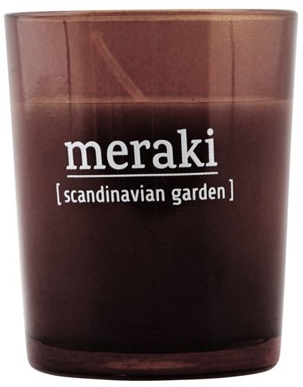 Meraki Świeca zapachowa Meraki w ciemnym szkle mała Scandinavian Garden Mkap040