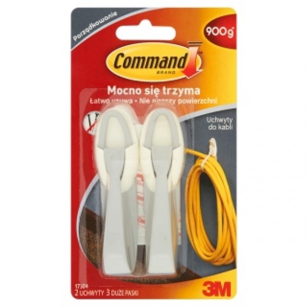 Uchwyt do kabli 3M COMMAND duży, biały 2szt. 3M-XA004837572
