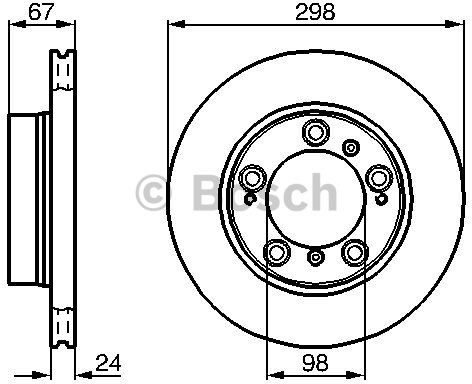 BOSCH Tarcza hamulcowa przednia, 0 986 478 477  0986478477
