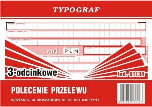 Typograf Druk Polecenie Przelewu 3-odc A6 01134 TP223