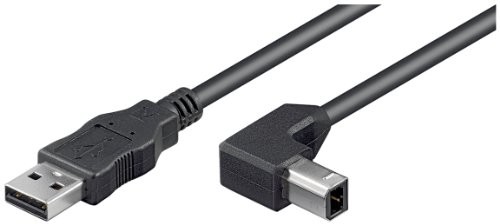 Wentronic Kabel USB (wtyk A do wtyczki B-kąt) 1 m, 1 M, czarny