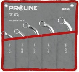 Proline Zestaw kluczy oczkowy typu C CrV 5szt., 10x11-17x19mm 36455