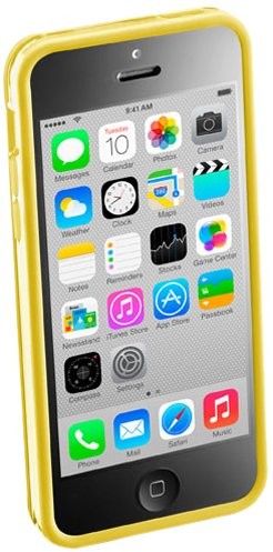 Cellular Line BUMPERIPH5CB Bumper Case do Apple iPhone 5 °C w zestawie: folia/ściereczka z mikrofazy/środek do usuwania kurzu, żółty
