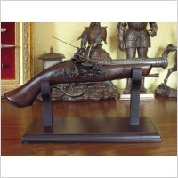 WŁOCHY SREBRNY ZDOBIONY PISTOLET SKAŁKOWY XVIII W