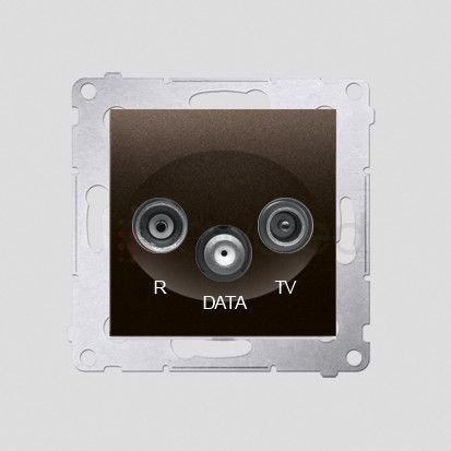 Kontakt Simon Gniazdo antenowe R-TV-DATA brąz DAD.01/46