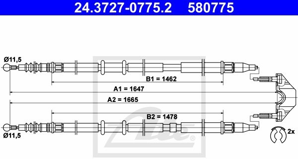 ATE LINKA HAM 24.3727-0775.2 OPEL ASTRA H 1.4 90KM, 1.6 105KM, 1.7CDTI 04- 24.3727-0775.2