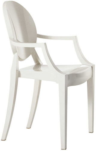 Kartell Krzesło Louis Ghost nieprzeźroczyste lśniąca biel 4852e5
