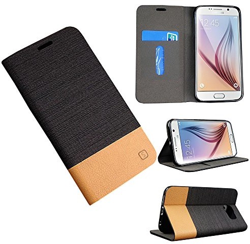 Samsung Slabo nowoczesne wzornictwo Style Book Case do Galaxy S6 czarny/brązowy