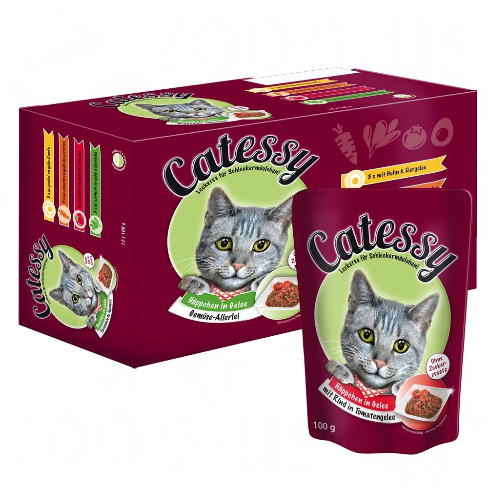 Catessy Mieszany zestaw wszystkie rodzaje warzyw - 12 x 100 g, 4 smaki