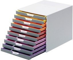 Durable Pojemnik VARICOLOR z dziesięcioma kolorowymi szufladkami
