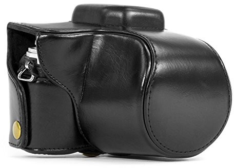 MegaGear Aparat Olympus OM-D E-M10 z lustrzanki megagear skórzana torba na aparat do 14  42 MM, czarny MG367