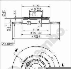 BREMBO Tarcza hamulcowa 08.9148.10