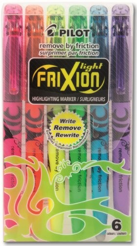 Pilot Pen FriXion Light 4136S6 markery, 6 sztuk, różowy/żółty/zielony/niebieski/fioletowy/pomarańczowy 4136S6