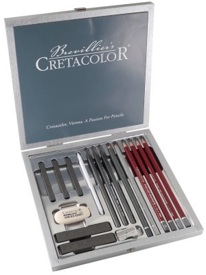 Cretacolor Zestaw szkicowy Silver Graphite Box - drewniana kaseta 40017