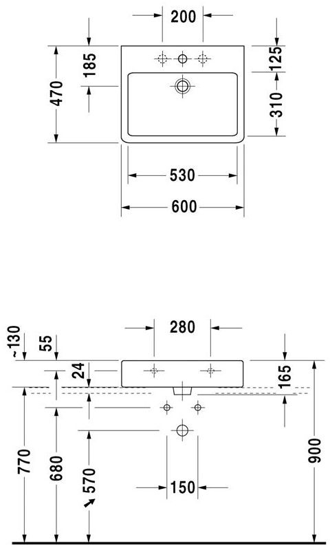 Duravit Vero 60 60x47 0454600025