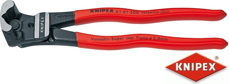 Knipex szczypce tnące czołowe z wysokim przełożeniem dźwigni, PCW (61 01 200)