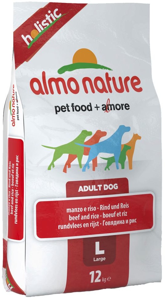 Almo Nature Holistic Adult Large, Wołowina Z Ryżem - 12 Kg