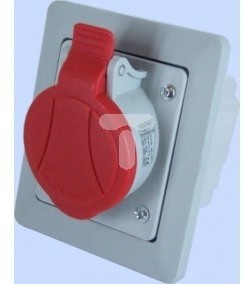 Elektromet Gniazdo skośne podtynkowe z ramką 5P 16A 400V czerwone IP GSP 16/5 IP-44 921850 0001-00000-58670 [4944987]