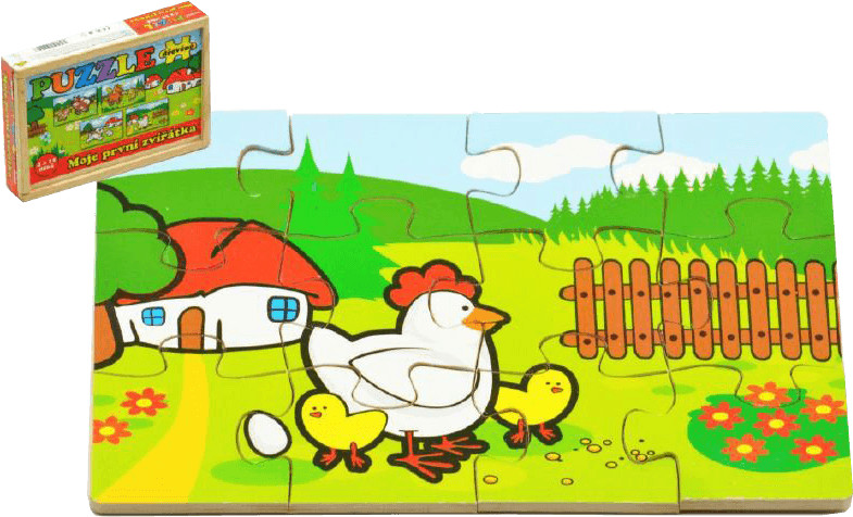 Teddies Puzzle drewniane Moje pierwsze zwierzątka 00512014