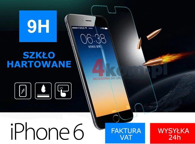 Szkło hartowane 9H do iPhone 6 560