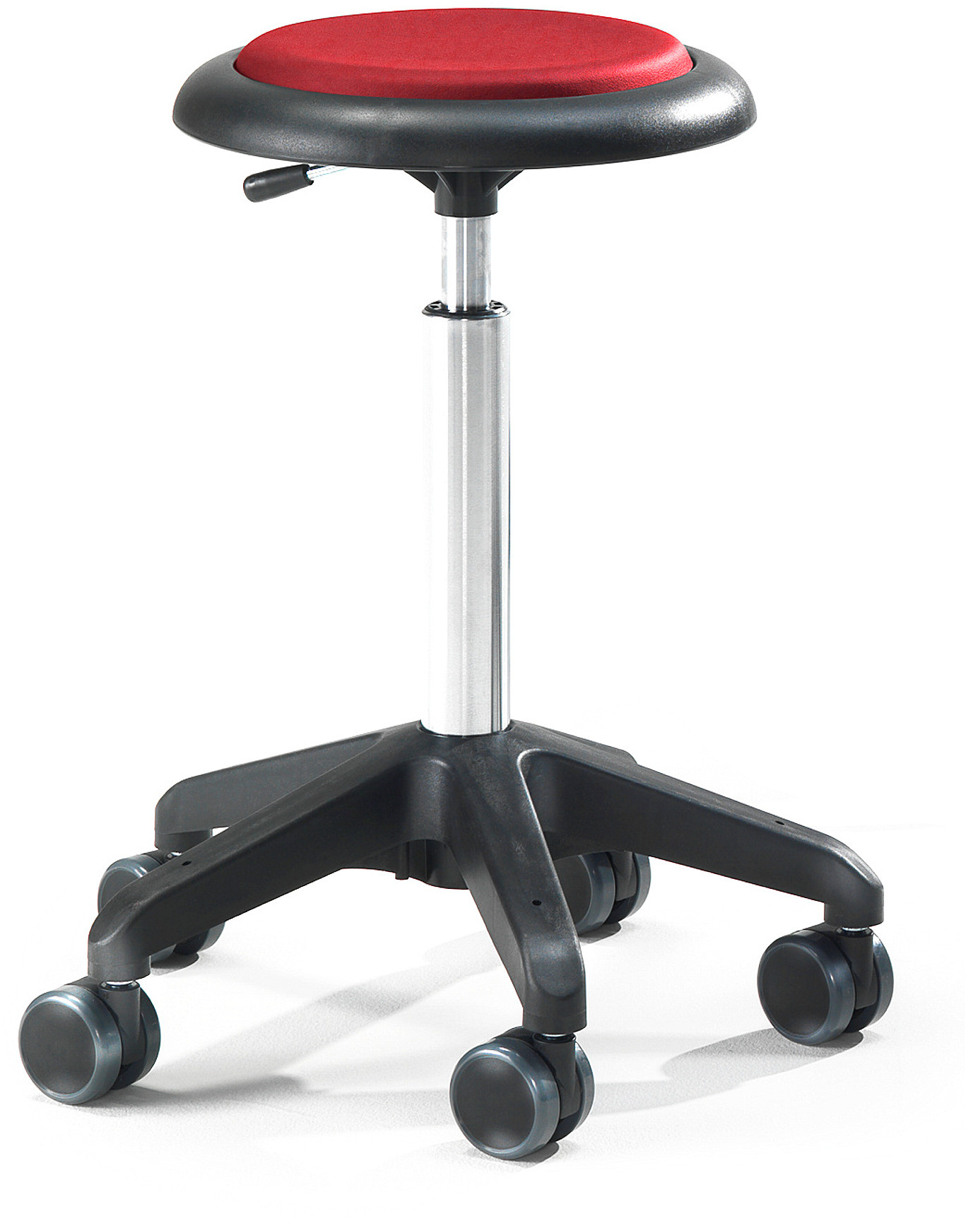 AJ Stołek warsztatowy W 450-580 mm czerwona tkanina 210673