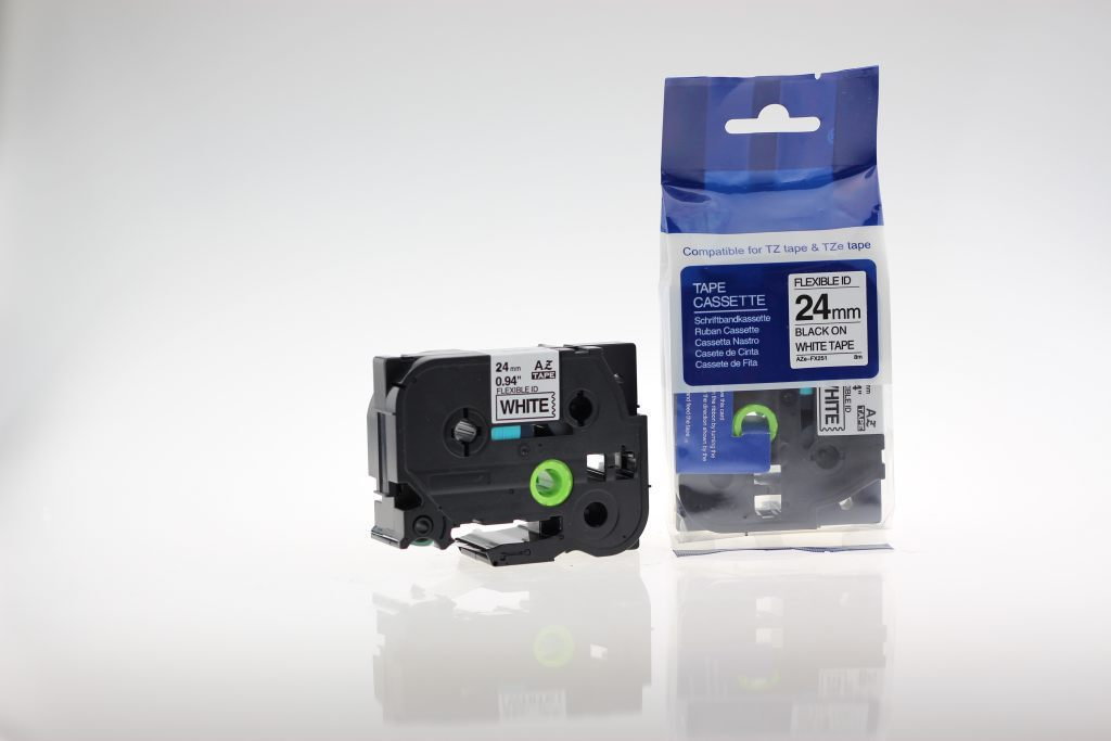 Brother Aimotech taśma zamiennik do 24mm/8m biała flexi czarny nadruk TZEFX251 A (AZEFX251)