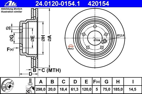 ATE Tarcza hamulcowa 24.0120-0154.1