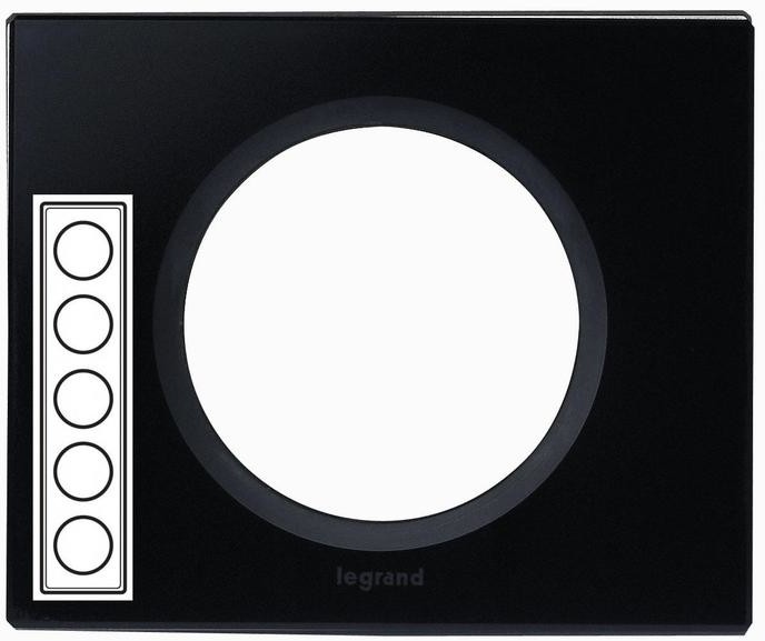 Legrand Celiane Ramka szkło czarny grafit x5 poz/pion 069310