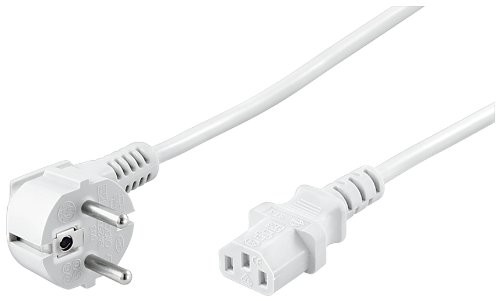 Wentronic Goobay kabel zasilający zaokrąglona wtyczka ze (Schuko IEC 320 °C13) 2 m Biały 1 szt. biały 4040849951404