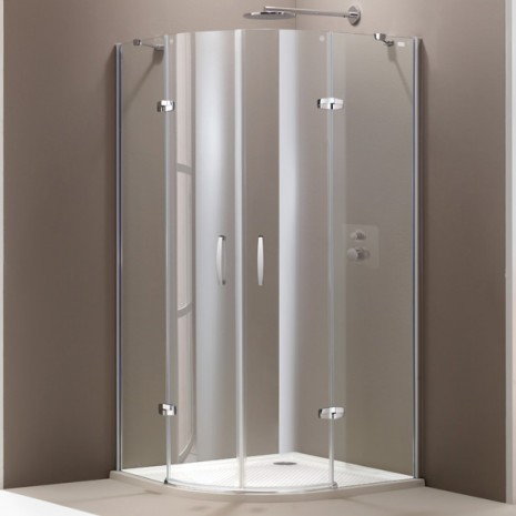 Huppe Elegance Huppe 100x100 profil srebrny matowy szkło przezroczysty Antiplaque 400804087322