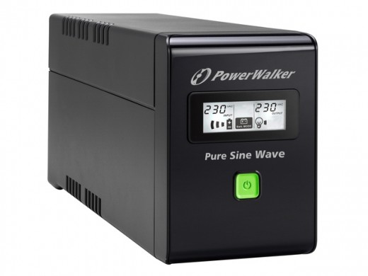 PowerWalker UPS LINE-INTERACTIVE 800VA 2X PL 230V, PURE SINE WAVE, RJ11/45 IN/OUT, USB, LCD VI 800 SW/FR