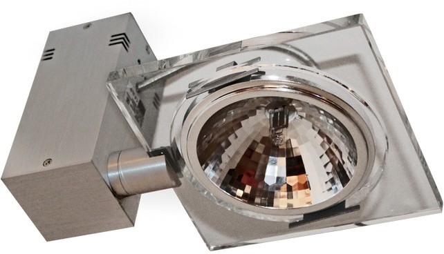 Light&More P 1057/1 REFLEKTOR NOWOCZESNA LAMPA SUFITOWA OPRAWA NATYNKOWA ALUMINIUM SZKŁO GY6,35 1x50W LED (LM P 1057/1)