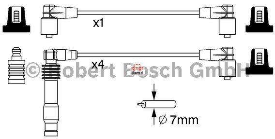 BOSCH Przewody zapłonowe - zestaw 0 986 357 233