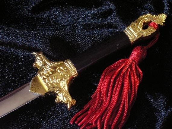 Płatnerze hiszpańscy MINIATURKA HISTORYCZNY MIECZ TAI CHI STAL TOLEDAŃSKA