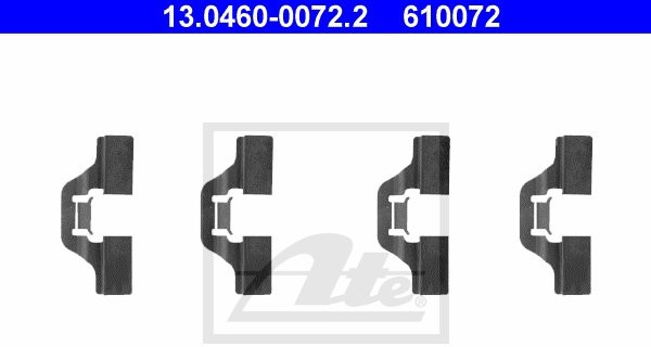 ATE ZESTAW INST KLOCKA HAM  13.0460-0072.2 PEUGEOT 405 1.9 87-92, 2.0 92-96/ SEAT CORDOBA, IBIZA II 1.8I 16V 93-96, 2.0I 93-99