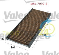 Valeo Filtr, przewietrzanie przestrzeni pasażerskiej 701013