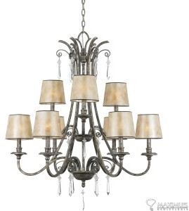 Elstead Lighting Kendra 9Lt Chandelier QZ/KENDRA9 Elstead lampa wisząca abażurowa stylowa QZ/KENDRA9 )