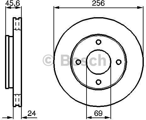 BOSCH Tarcza hamulcowa przednia, 0 986 479 B83  0986479B83