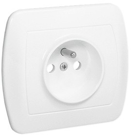 LEDart pojedyncze z uziemieniem białe AGZ1e/11 Akord Kontakt-Simon
