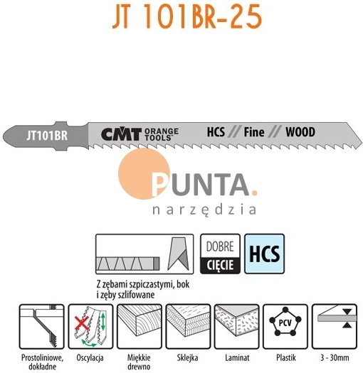 CMT brzeszczot do drewna HCS JT101BR-25