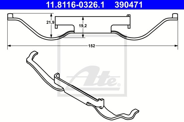 ATE ZESTAW INST KLOCKA HAM  11.8116-0326.1 CITROEN C4 GRAND PICASSO II 1.6HDI 15-/ PEUGEOT 308 II 1.6THP 14-