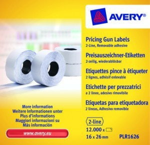 Avery Zweckform Etykiety cenowe w rolce do metkownicy dwurzędowej; usuwalne; 120