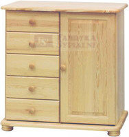 Stolmis MEBLE sosnowa Komoda szuflady + drzwi 0114